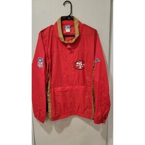 Vintage San Francisco 49ers Apex Windbreaker 1/2 Zip Packable NFL Size Large